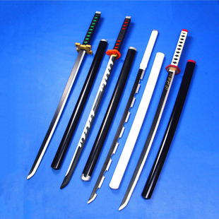 儿童橡胶刀剑cosplay道具日本PU橡胶鬼灭之刃刀炭治郎我妻未开刃