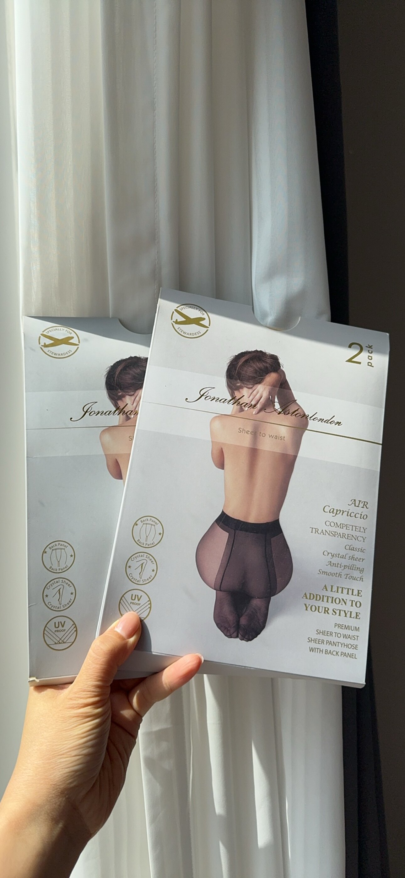 JA裸肤隐形美肌收腹超薄丝袜透明无痕防勾丝女连裤袜肉色两双装