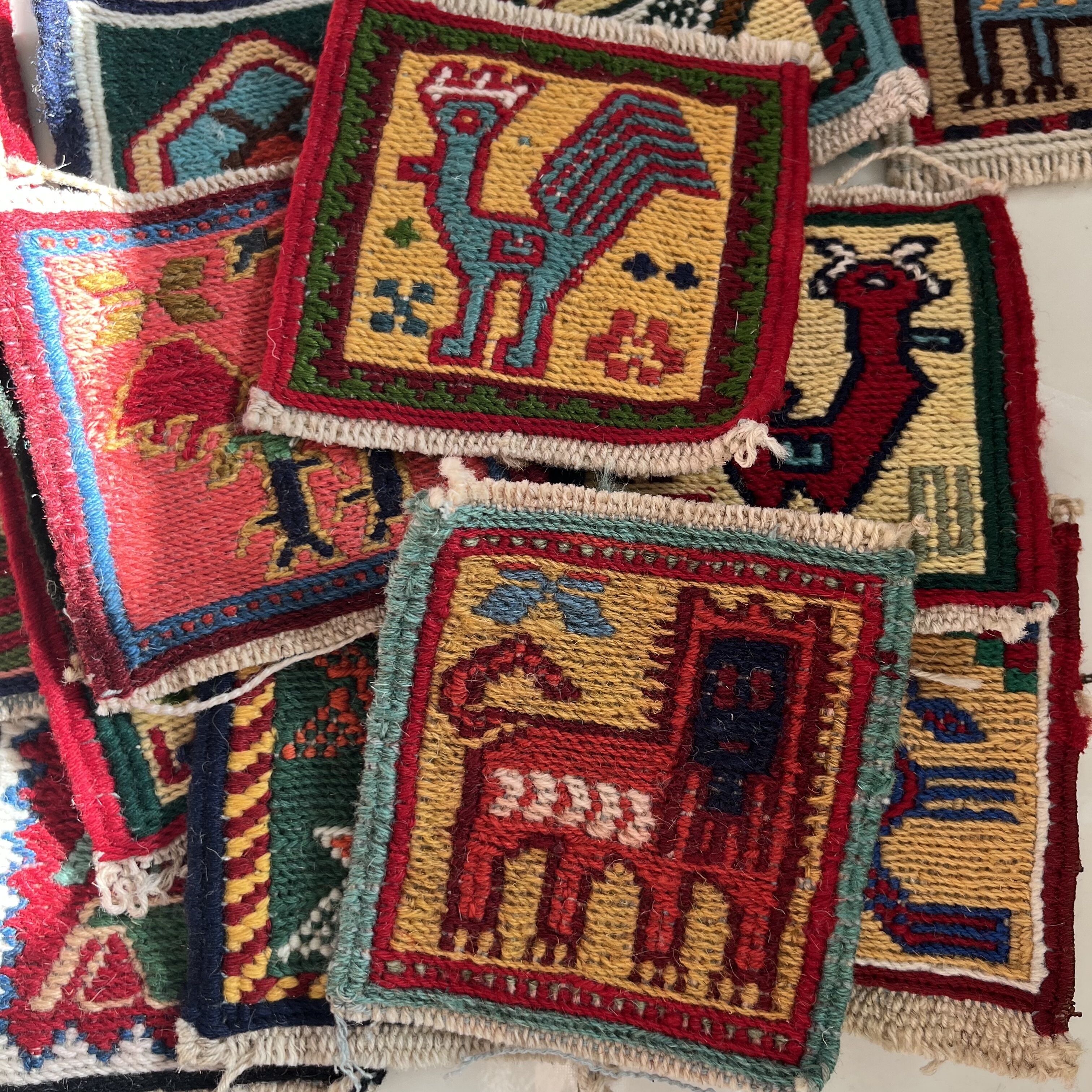 手工创意 编织羊毛小毯子 小垫子 杯垫 10-11cm 可爱动物图案