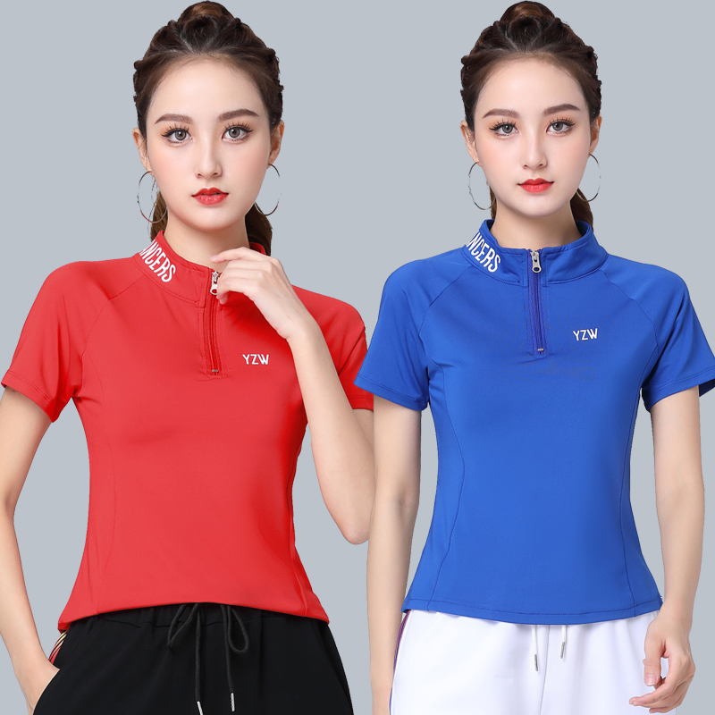 广场舞上衣立领速干长袖运动服女