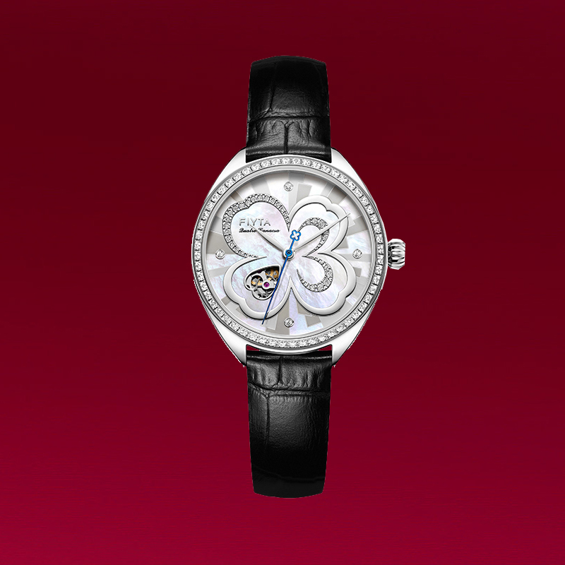 飞亚达四叶草商场同款机械女表