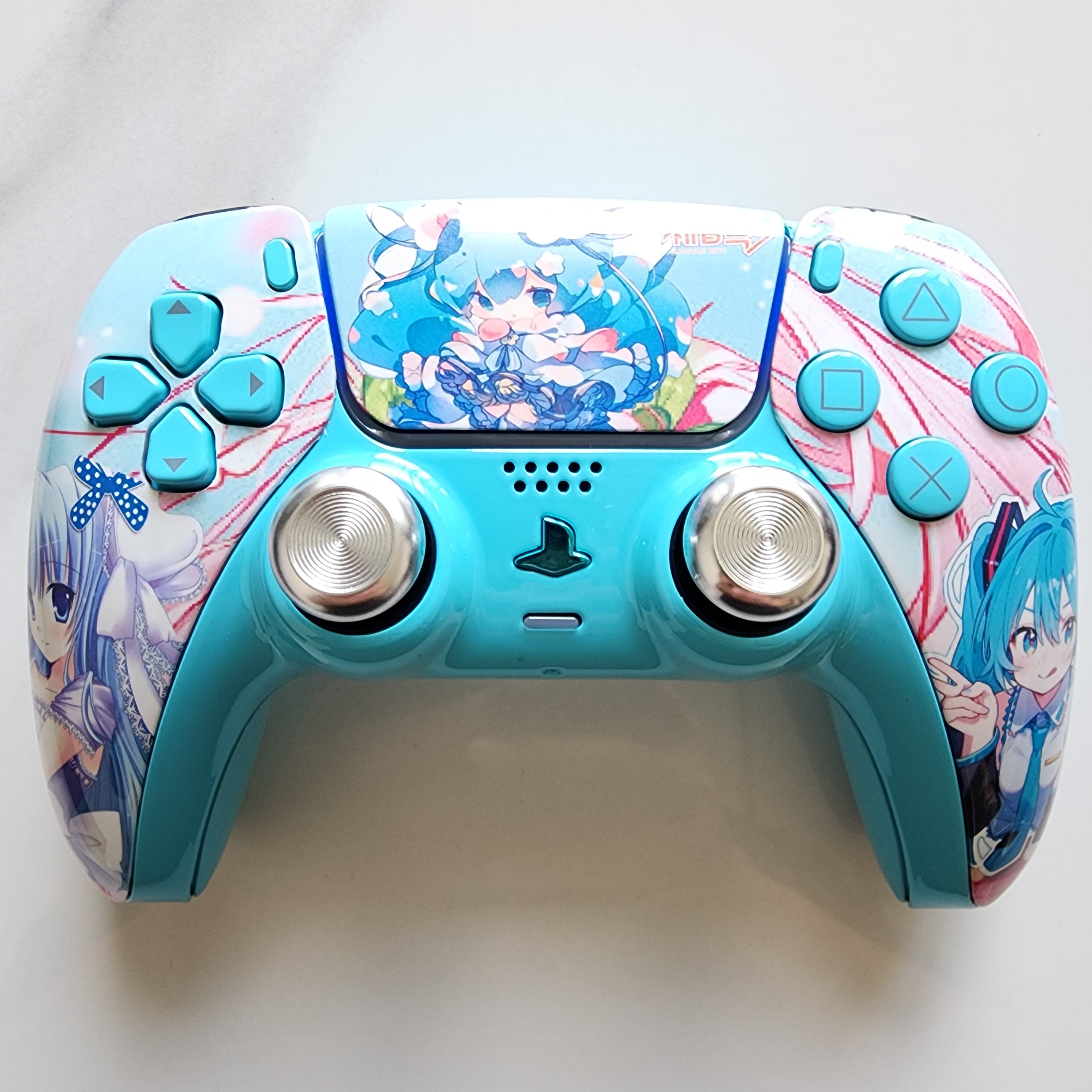 PS5手柄升级改装霍尔电磁摇杆TMR摇杆PS5原装游戏机手柄 花漾初音