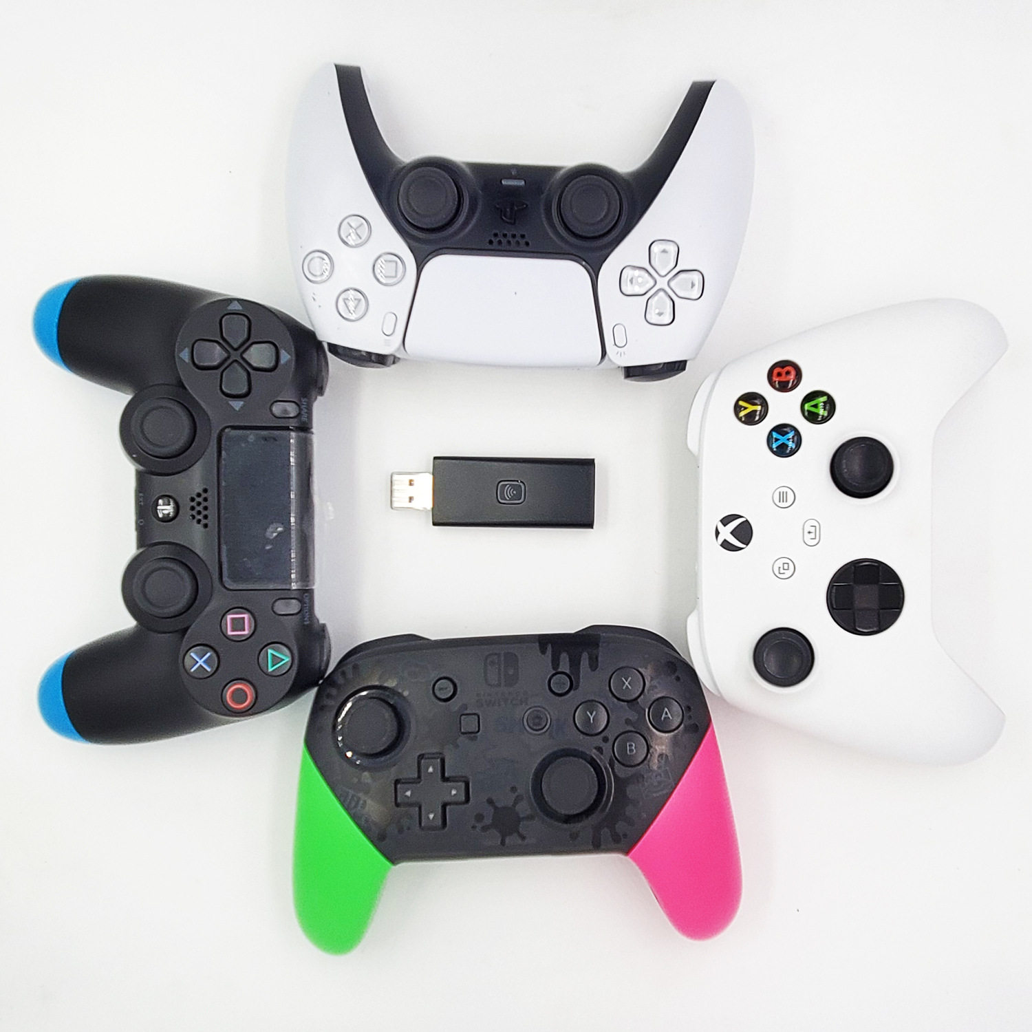 B&P双模蓝牙适配器接收器PS5/XBOX/Switch手柄无线连接电脑电视机