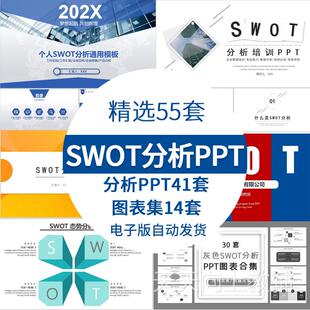 公司企业swot分析ppt模板个人述职报告培训通用优势劣势图表集ppt