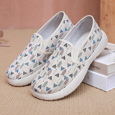 鞋子女春秋百搭新款女鞋透气耐磨防滑鞋子休闲懒人鞋时尚妈妈布鞋