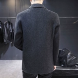 Шерстяное зимнее короткое пальто, кашемировая куртка, увеличенная толщина, в корейском стиле