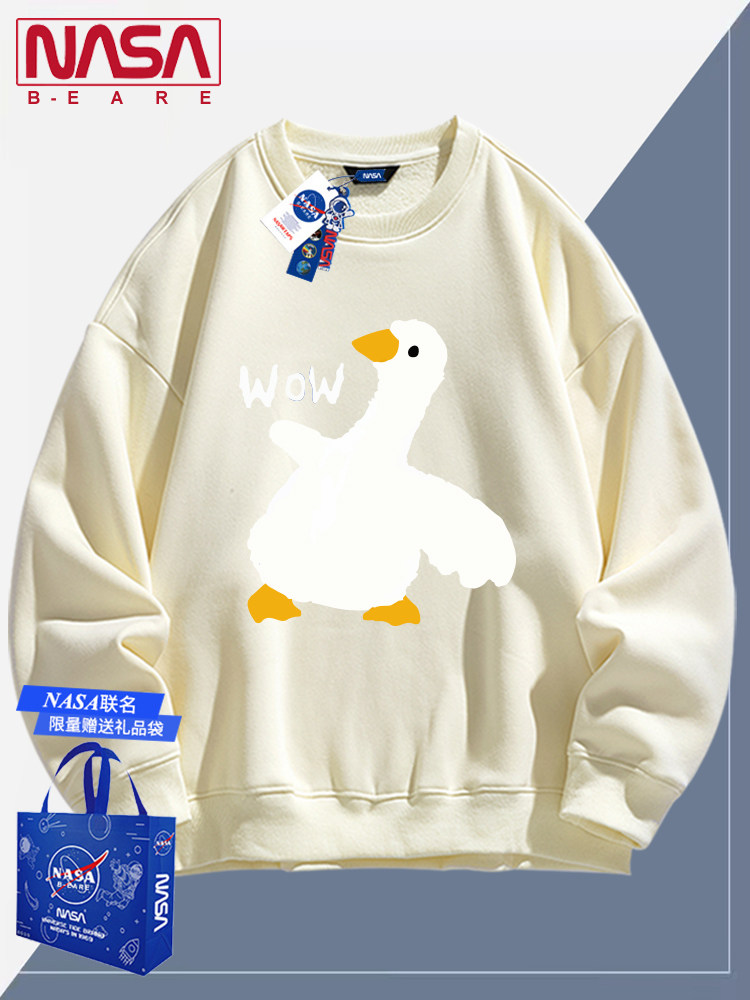 NASA 공동 버건디 라운드 넥 스웨트 셔츠 남성용 및 여성용 긴팔 티셔츠 새 커플 남성용 가을 탑 재킷 착용