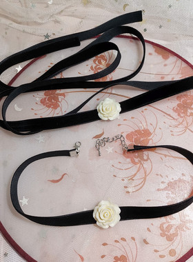 性感美背后背蝴蝶结白色花朵沙滩项链颈链女少女绑带项圈萝丽包邮