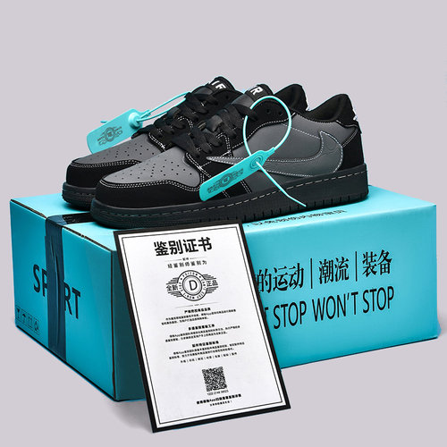 aj男鞋dunk 黑武士倒钩春秋low鬼脸联名新款AJ低帮板鞋运动女鞋