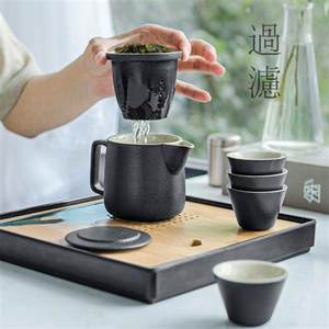 高档瓷之艺恒 功夫茶具套装办公室家用泡茶壶茶盘整套礼盒装日式