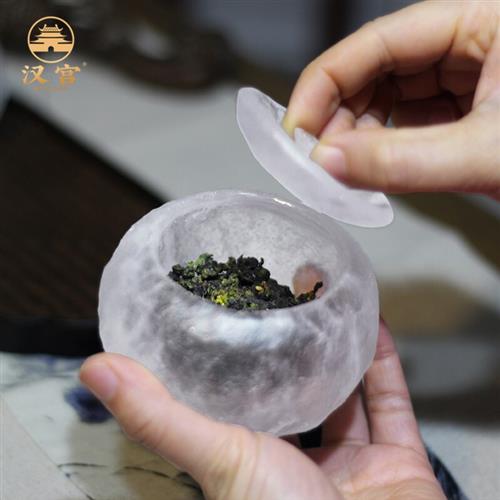 汉宫冰冻烧琉璃茶叶罐非密封存茶醒茶罐日式手工玻璃收纳茶仓摆