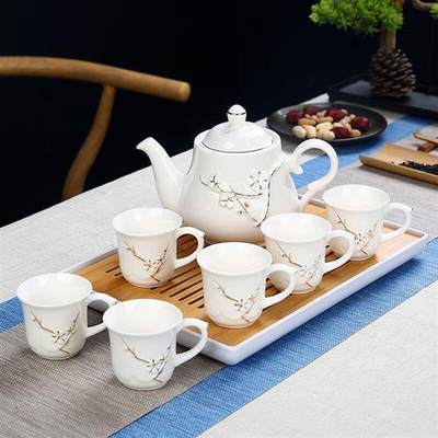 高档欢锦 家用陶瓷茶壶套装现代简约功夫茶具整套白瓷窑变茶壶茶