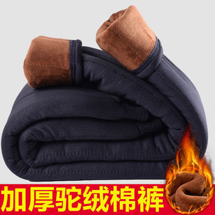 中老年驼绒棉裤 棉裤 男加绒加厚爸爸装 老人宽松大码 高腰保暖裤 冬季