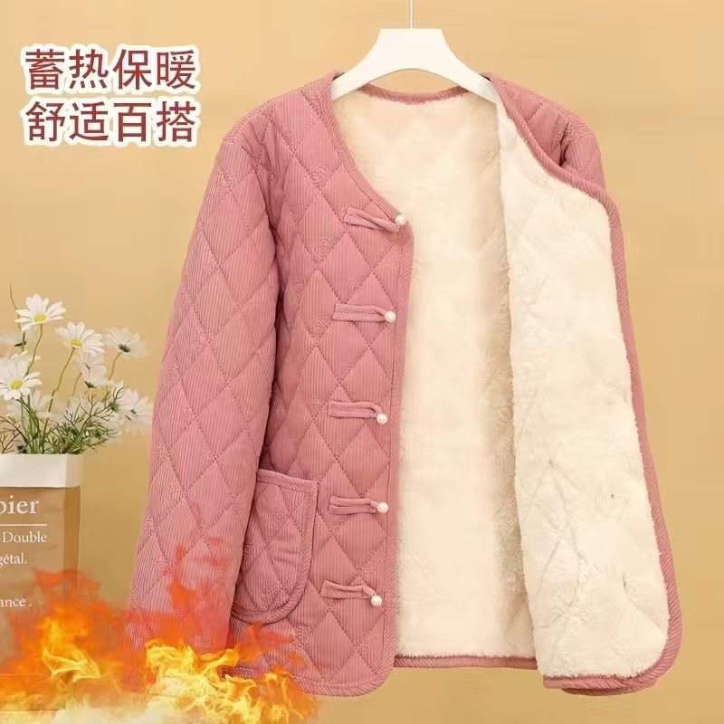 2024新款秋冬棉袄中式妈妈棉服加厚中老年保暖棉衣外套加绒潮流