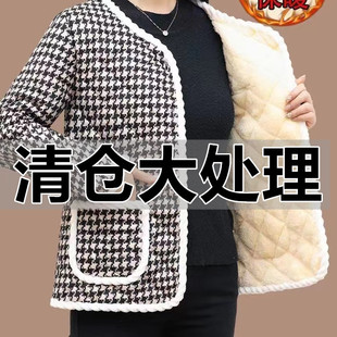 小香风花棉袄新款棉衣加绒加厚东北抗寒时尚棉衣外套高档羊羔绒