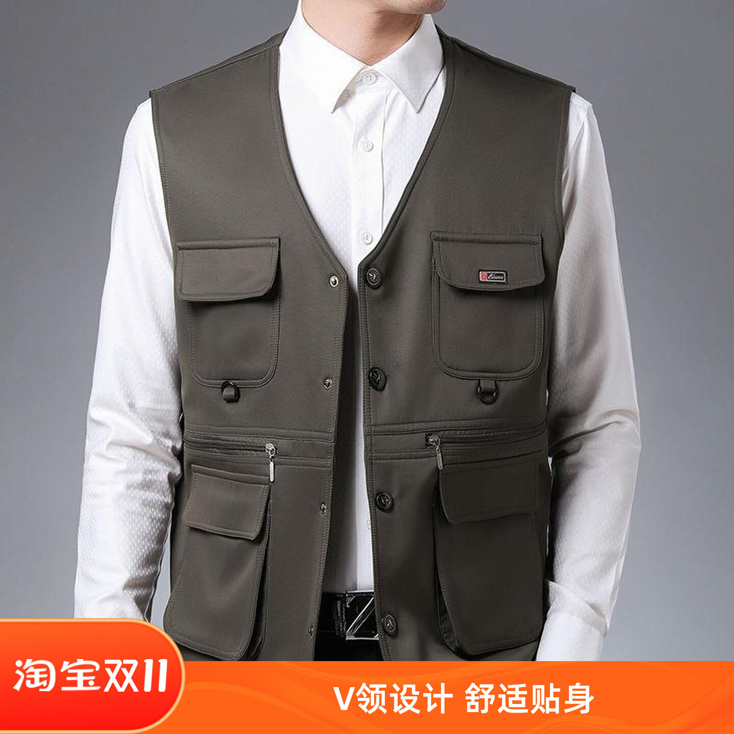 春秋夏季男士马甲中老年多口袋钓鱼薄款户外套休闲坎肩背心马夹男,男装,背心,淘宝优惠券,粉丝福利购,淘宝优惠卷
