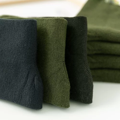 10 пар военных зеленых носков, хлопчатобумажных носков средней трубы, утолщенные мужские длинные трубки, большие размеры, строительная площадка среднего и пожилых людей, дешевые уличные носки киосков