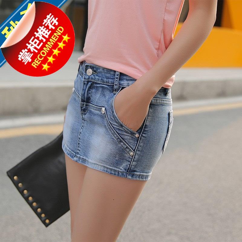 女式牛仔短裤女夏2l017新款高腰韩版裙裤a修身假两件|ruв категории Женская одежда, джинсы - от Buy2taobao.com для оказания профессиональной услуги покупки агента Taobao