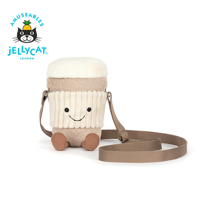 Jellycat趣味(珀可)咖啡随行杯挎包毛绒玩具包包玩偶新婚礼物送礼图片