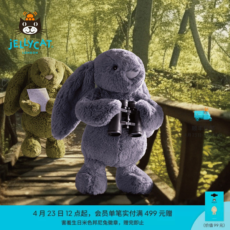 英国Jellycat害羞紫罗兰邦尼兔毛绒玩具兔子玩偶公仔娃娃生日礼物