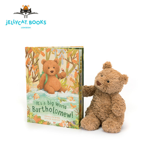 英国Jellycat新款《世界这么大》巴塞罗熊童书儿童绘本毛绒玩具