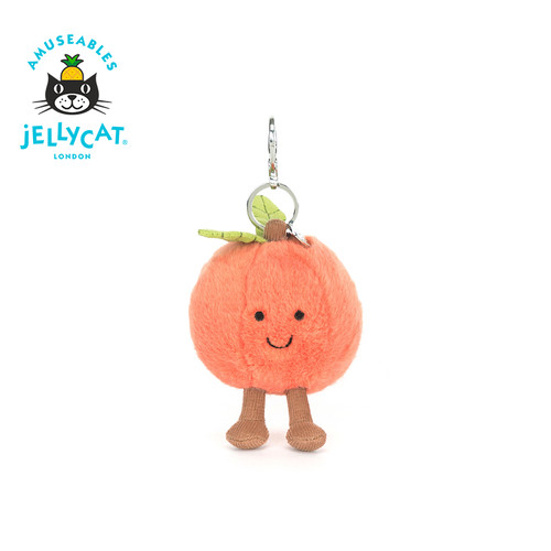 英国Jellycat趣味双叶桃子包包挂饰毛绒挂件钥匙扣2026春夏新品