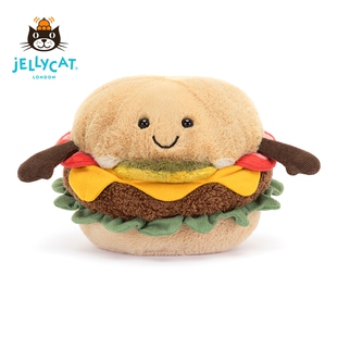英国Jellycat趣味汉堡毛绒玩具安抚玩偶柔软公仔可爱娃娃生日礼物