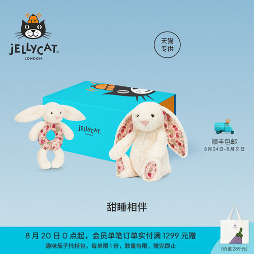 英国Jellycat甜睡相伴礼盒邦尼兔毛绒玩偶娃娃陪伴儿童礼物送礼