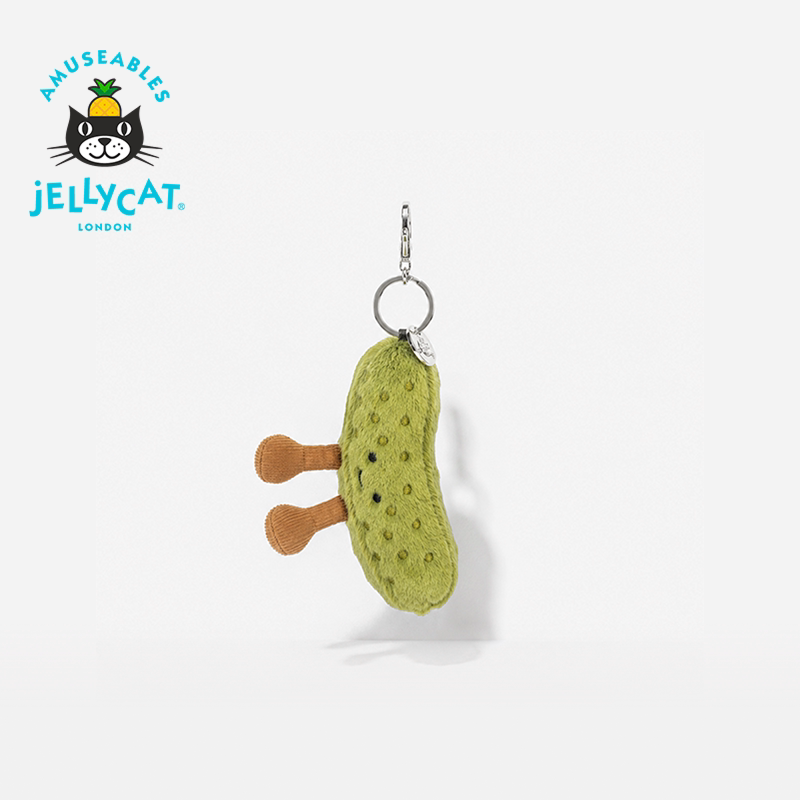英国Jellycat趣味酸黄瓜包包挂饰毛绒挂件钥匙扣礼物2026春夏新品图片