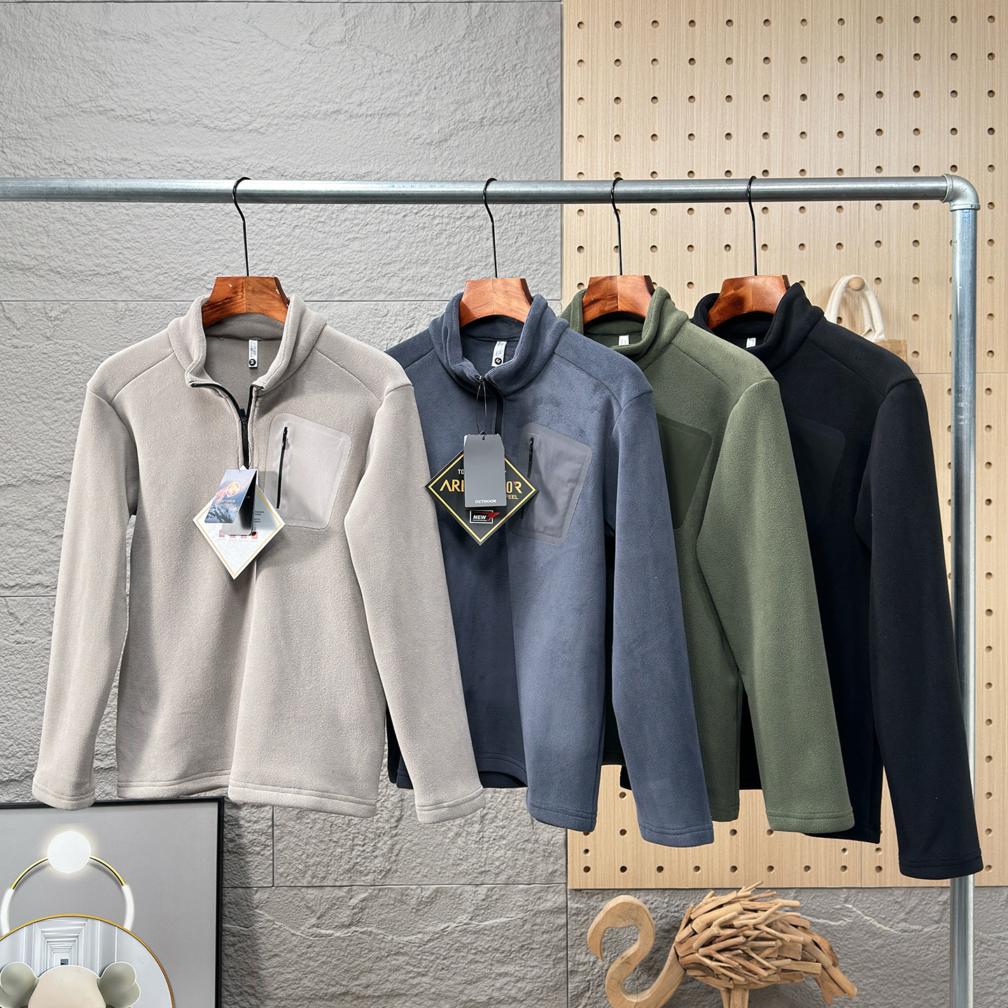 双面360克奥绒抓绒保暖百搭卫衣