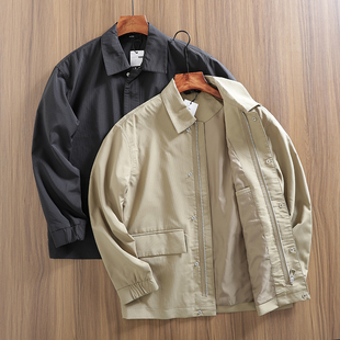 3D立裁 抗皱时尚 2025春季 男士 翻领夹克外套潮 新款 高级竖纹肌理