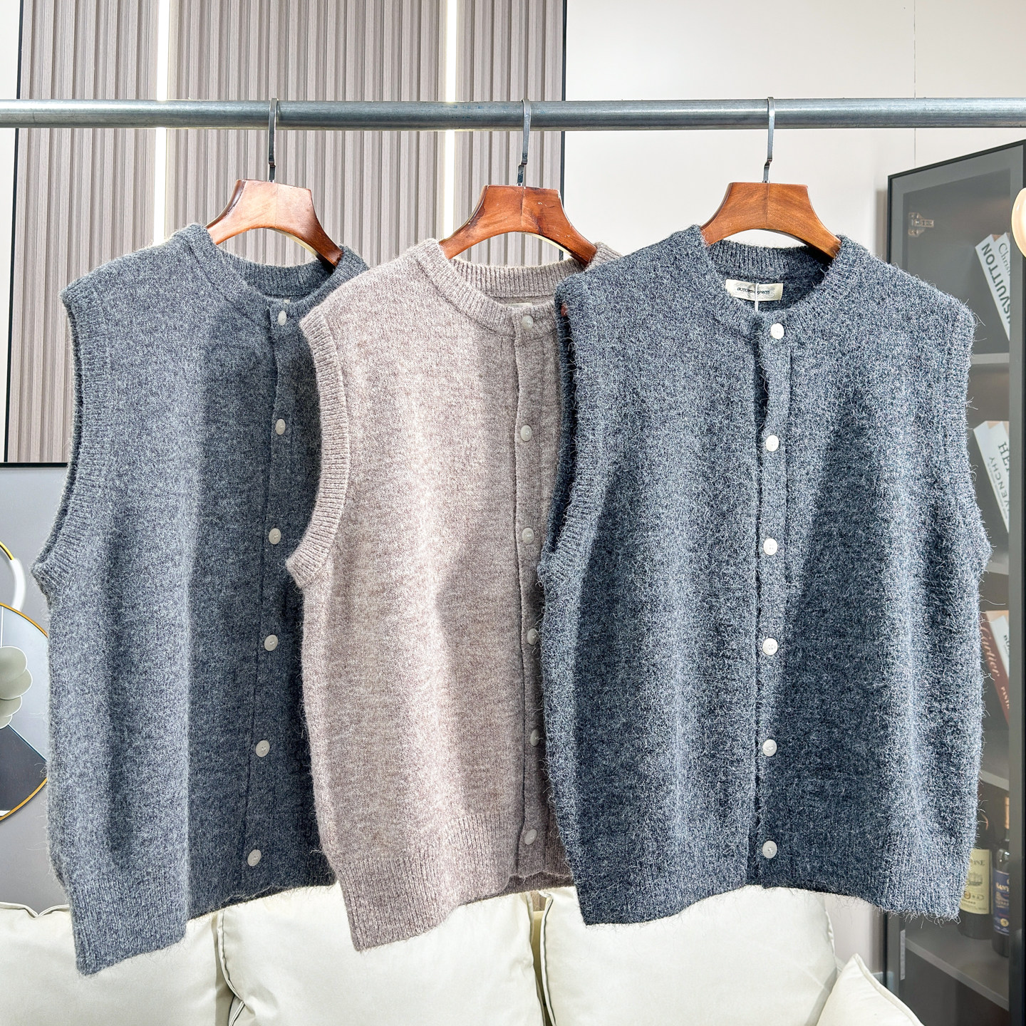 日系复古风！羊毛混纺！秋冬男士纯色亲肤保暖时尚针织衫马甲背心,男装,常规马甲,淘宝优惠券,粉丝福利购,淘宝优惠卷