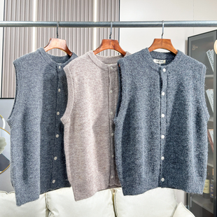 针织衫 日系复古风 纯色亲肤保暖时尚 秋冬男士 马甲背心 羊毛混纺