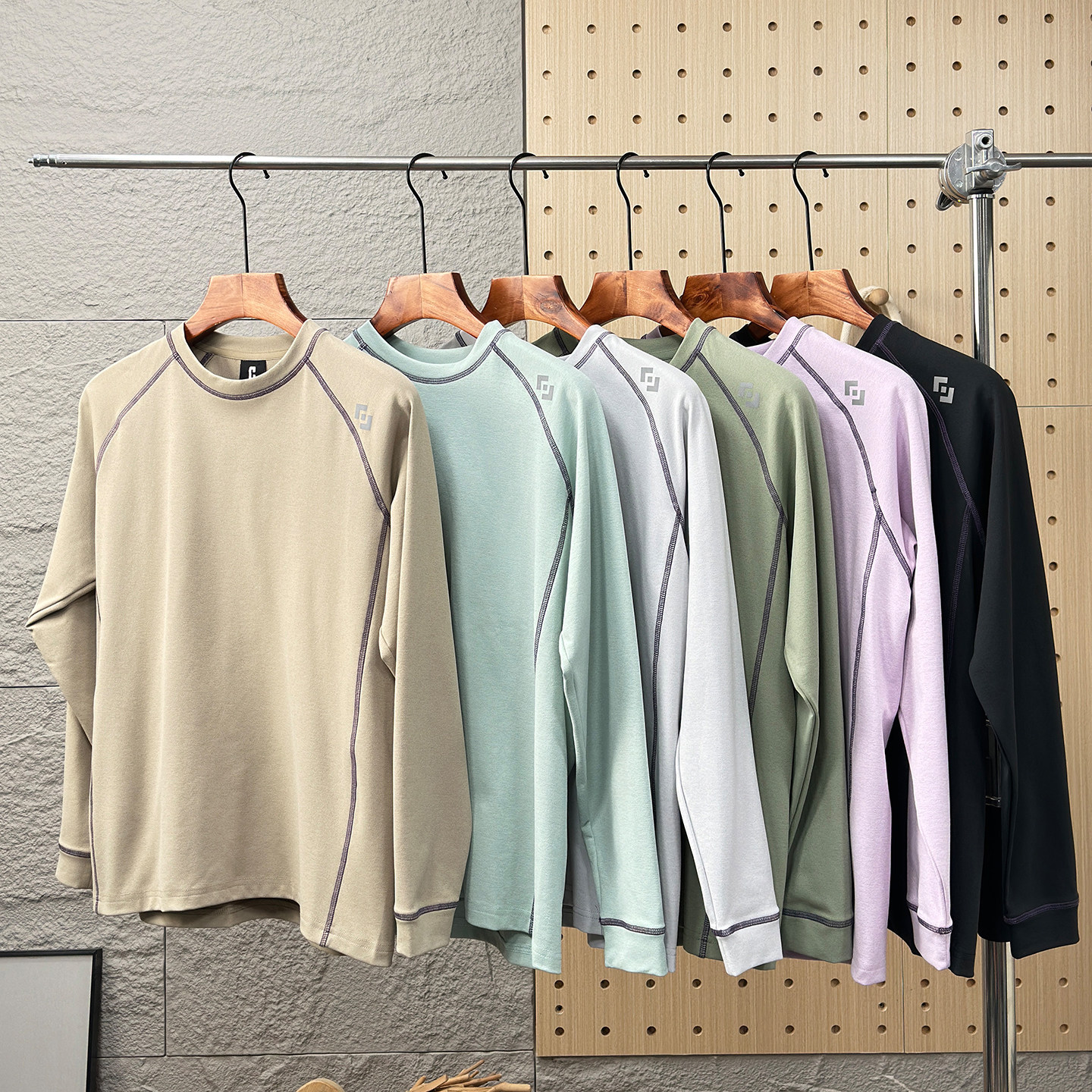 吸湿透气+3D立裁户外运动长袖T恤