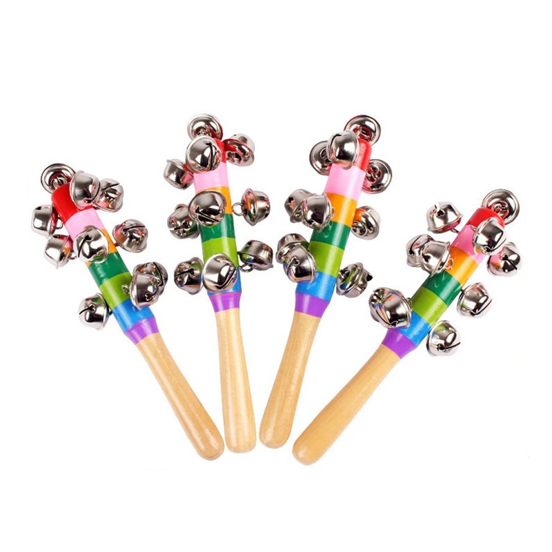 彩色手摇铃追视追听训练婴儿玩具早教新生儿手摇铃宝宝抓握训练