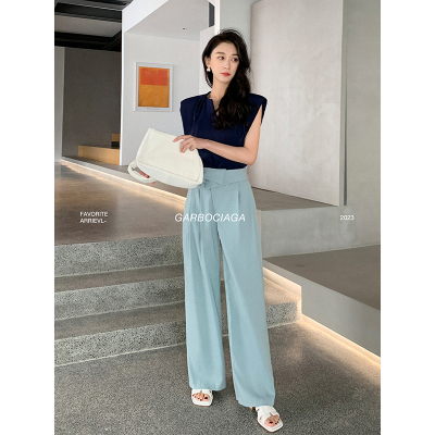 高腰龍喜儿不透不皱阔腿裤