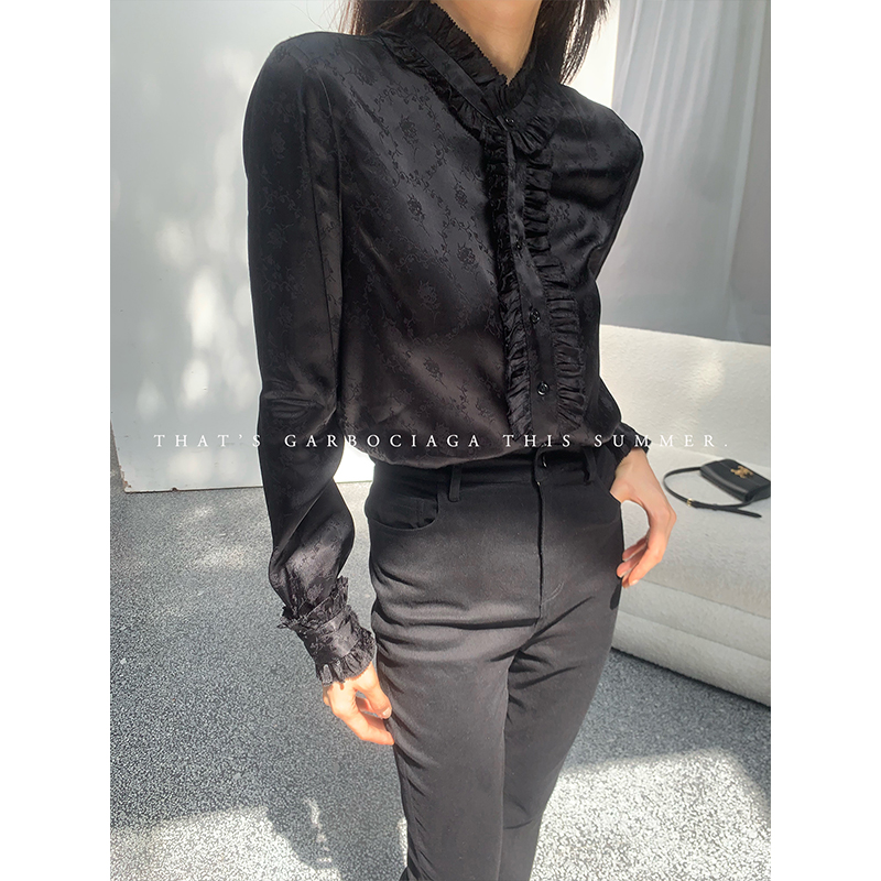 龍喜儿长袖人丝人棉衬衫