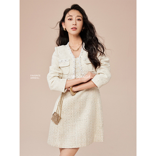 5501 小香风粗纺亮片重工织带小外套 Garbociaga龍喜儿 明星同款