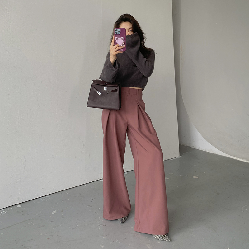 高腰休闲TR西裤阔腿长裤