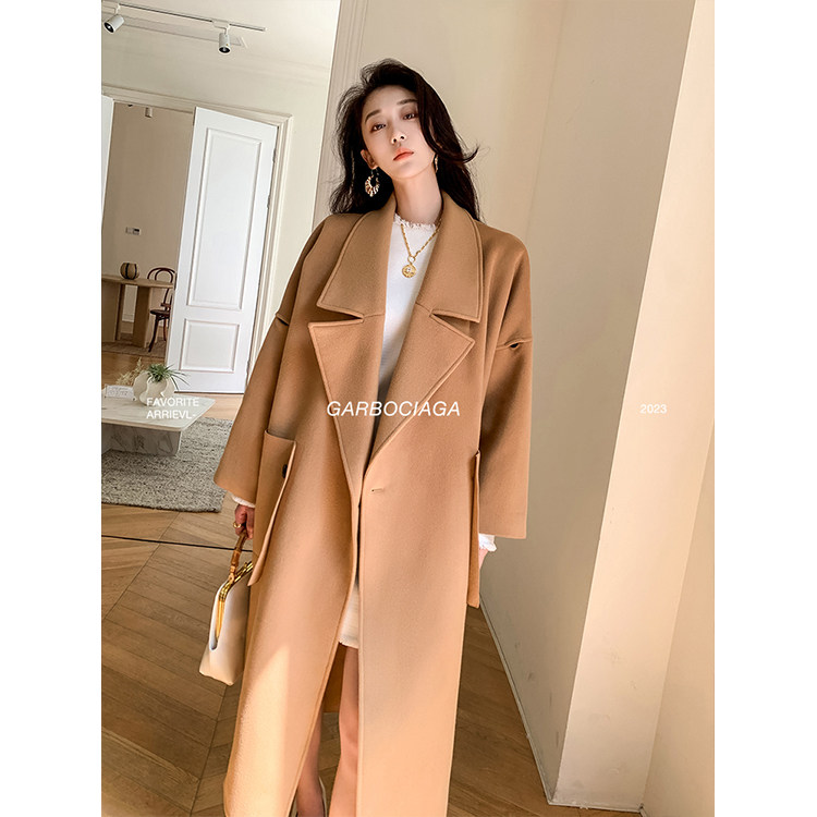 宽松廓形高支羊毛毛呢大衣龙喜儿