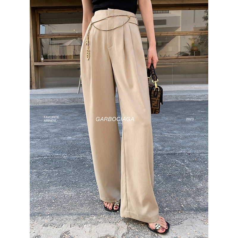 高腰通勤龙喜儿不皱凉快阔腿