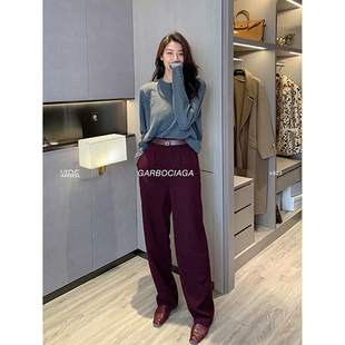 西裤 设计感腰袢两色休闲直筒长裤 1204 细节满满 Garbociaga龙喜儿