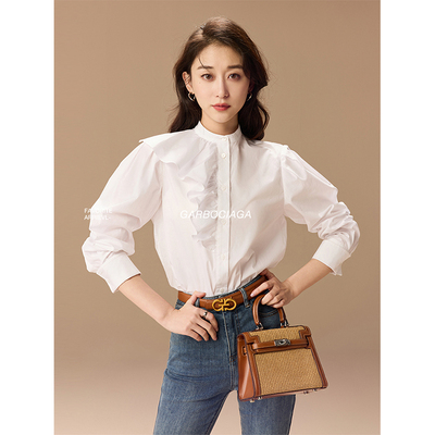 龙喜儿设计感60支全棉棉衬衫