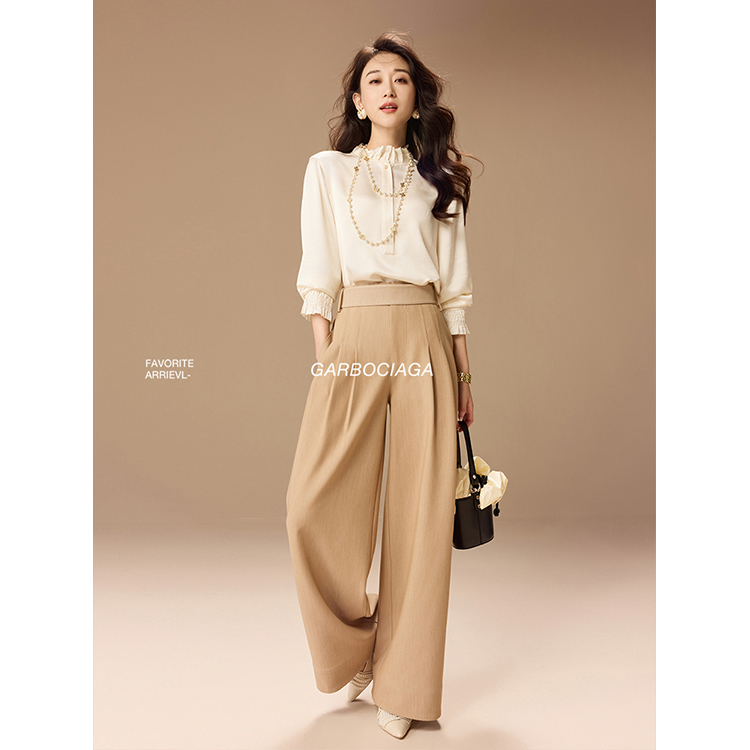 龍喜儿气质通勤阔腿裤宽松西裤