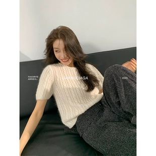 女秋冬季 微风向暖 9341 Garbociaga龍喜儿 羊毛白色内搭打底针织衫