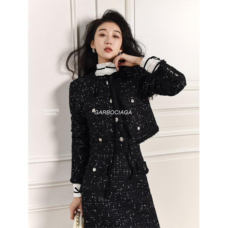 Garbociaga龍喜儿 伯明翰 羊毛肌理感亮丝气质小香风半裙套装5073,女装/女士精品,时尚套装,淘宝优惠券,粉丝福利购,淘宝优惠卷