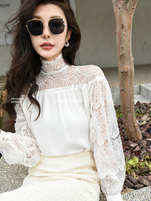 龙喜儿通勤长袖蕾丝衬衫