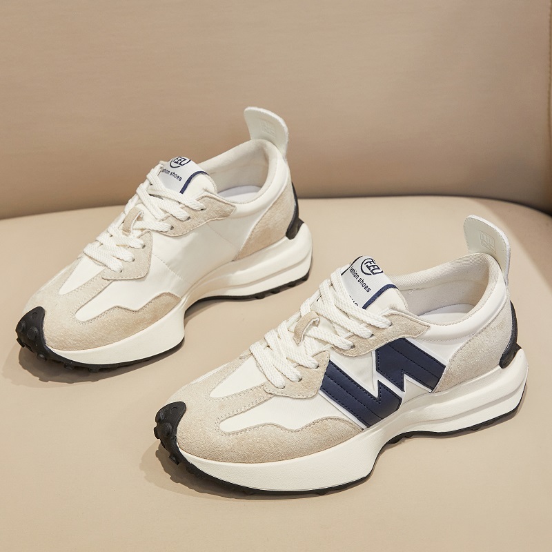 华夫厚底真皮阿甘鞋女2023老爹鞋