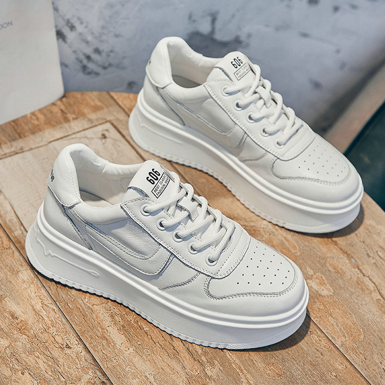 工厂尾货原单撤柜厚底真皮小白鞋女2023夏季薄款轻便休闲运动板鞋,女鞋,浅口单鞋,淘宝优惠券,粉丝福利购,淘宝优惠卷