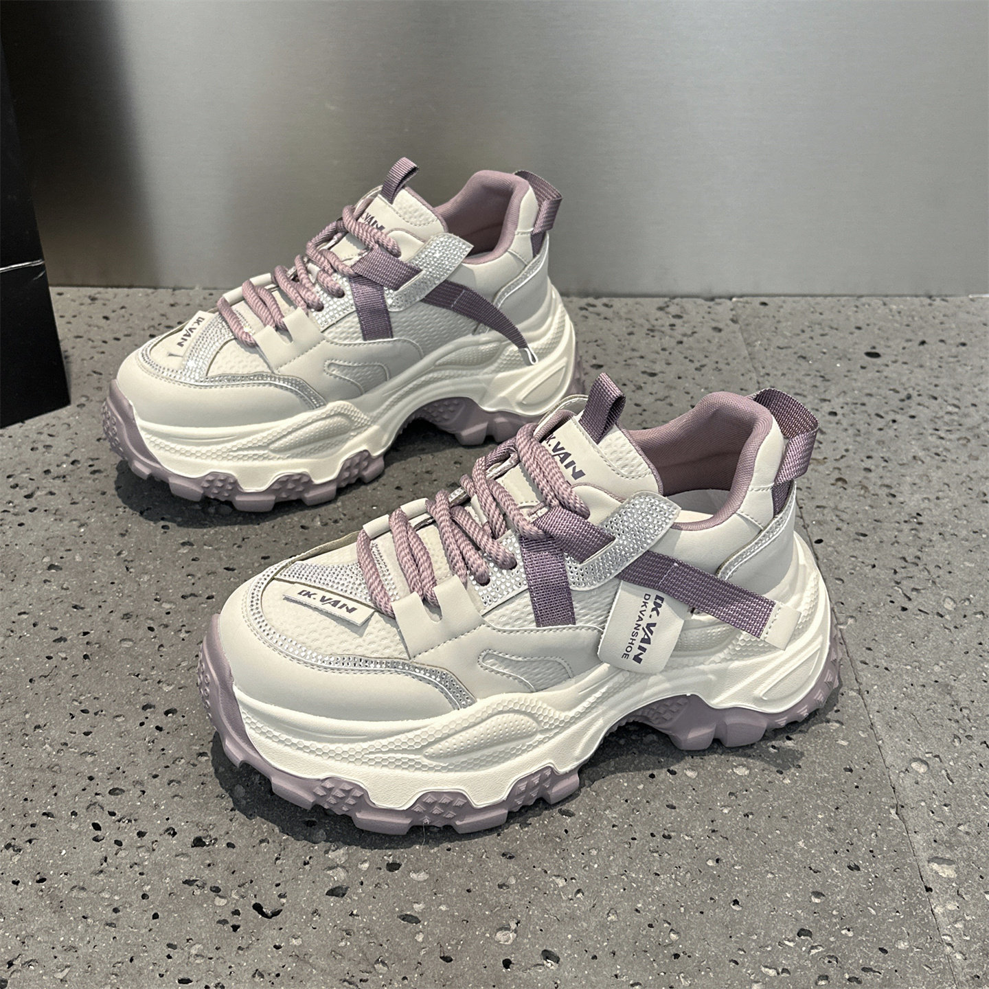 外贸原单特价厚底增高水钻老爹鞋女春季小个子运动单鞋韩版休闲鞋,女鞋,老爹鞋,淘宝优惠券,粉丝福利购,淘宝优惠卷